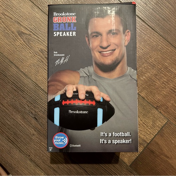 Brookstone Black Gronk Ball Football Bluetooth Light Up Speaker